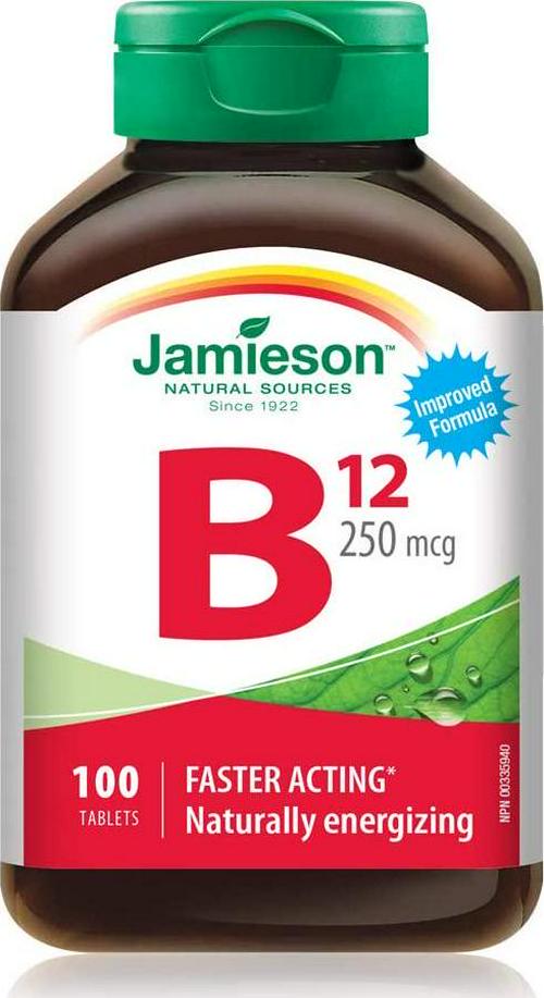 Jamieson Vitamin B12 (Methcycobalamin)250mcg, 100 Tablets