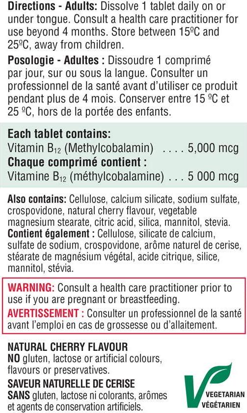 Jamieson Vitamin B12 5,000 mcg, 45 tabs