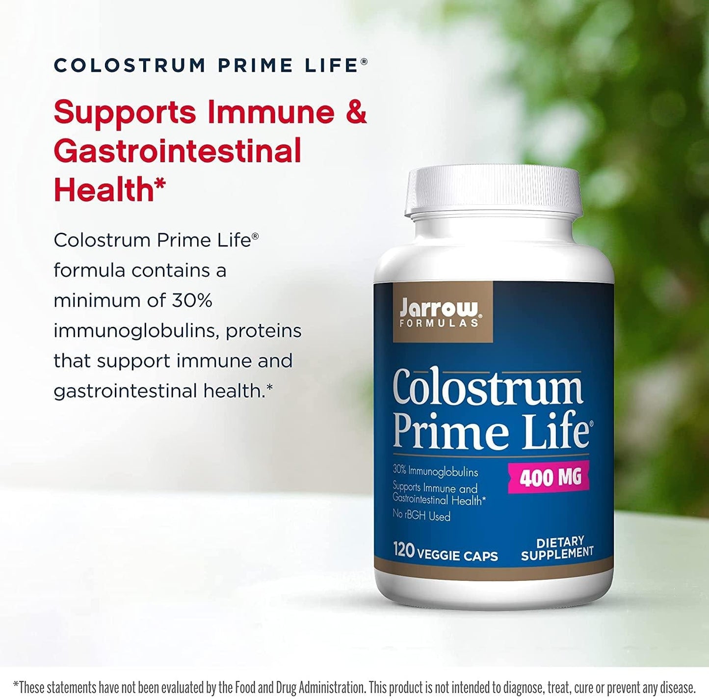 Jarrow Formulas Colostrum Prime Life, Supports Gastroinestinal, Immune, Respiratory Health, 500 mg, 120 Caps