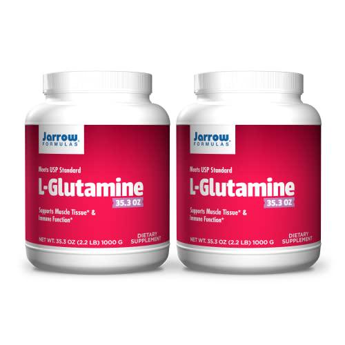 Jarrow Formulas L-Glutamine - 2.2 lb Powder, Pack of 2 - Amino Acid for Digestive and GI Health - Supports Muscle Tissue and Immune Function - 100% L-Glutamine - Approx. 1000 Total Servings