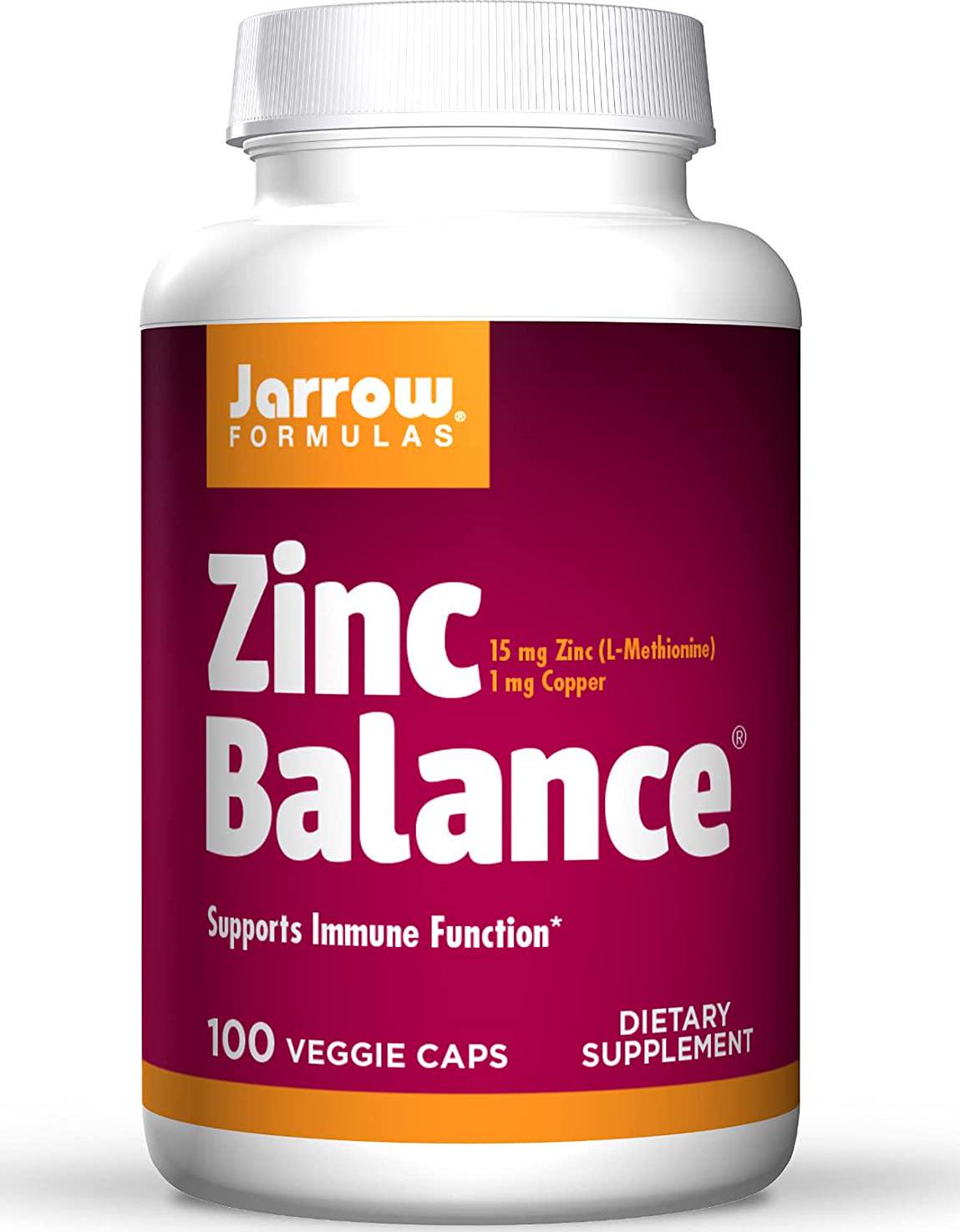 Jarrow Formulas Zinc Balance 15 mg, Supports Immune and Antioxidant Protection, 100 Caps