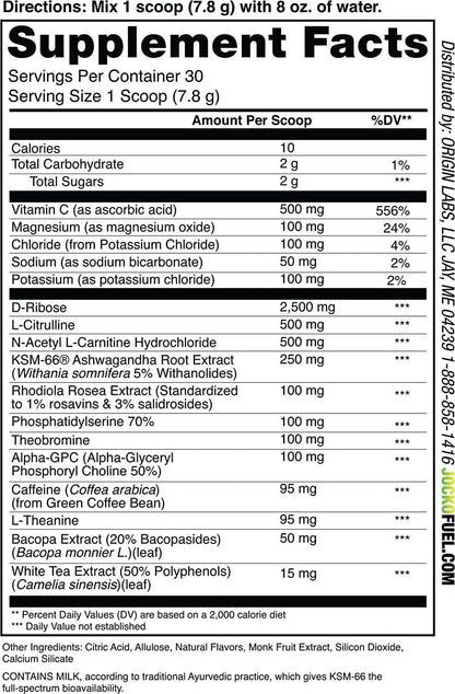 Jocko GO Pre Workout (Mango Mayhem) - Keto, Vitamin C, L Theanine, Caffeine, L Citrulline, Rhodiola, Sugar Free Nootropic Blend - Supports Muscle Pump, Endurance and Recovery - 30 Servings