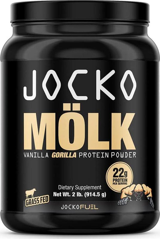 Jocko Mölk by Origin Labs - Whey Isolate Protein Powder - Vanilla Gorilla Flavor - Sugar-Free Monkfruit Blend - Amino Acids and Probiotics - 31 Servings - 2 Pounds