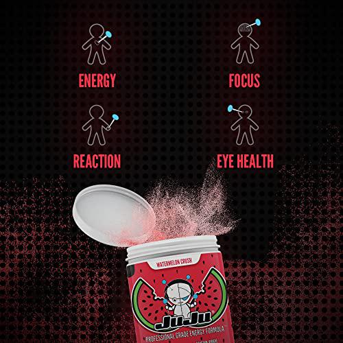 JuJu Energy - Tropical Juggernaut Tub - Professional Grade Gaming Energy Drink Mix - Sugar-Free Energy Supplement Supports Focus, Energy, Reaction time, Eye Health. Natural Caffeine, Vitamins.