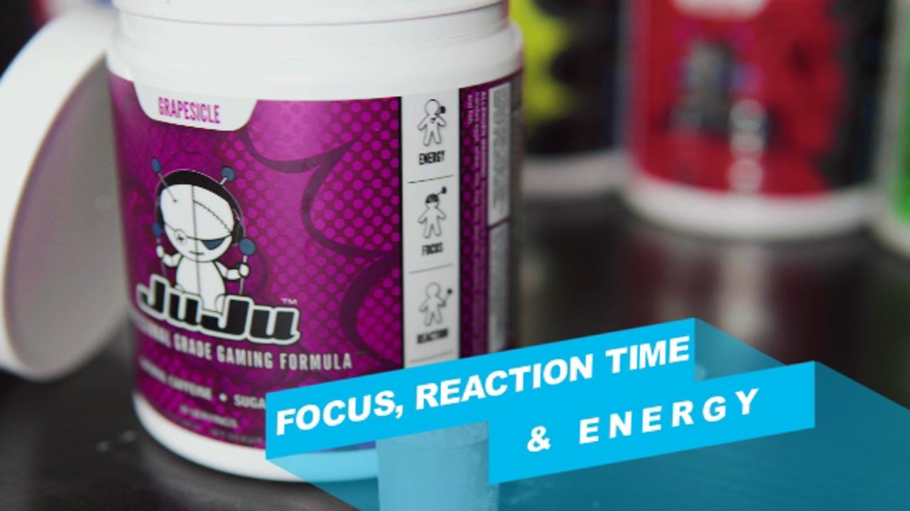 JuJu Energy - Tropical Juggernaut Tub - Professional Grade Gaming Energy Drink Mix - Sugar-Free Energy Supplement Supports Focus, Energy, Reaction time, Eye Health. Natural Caffeine, Vitamins.