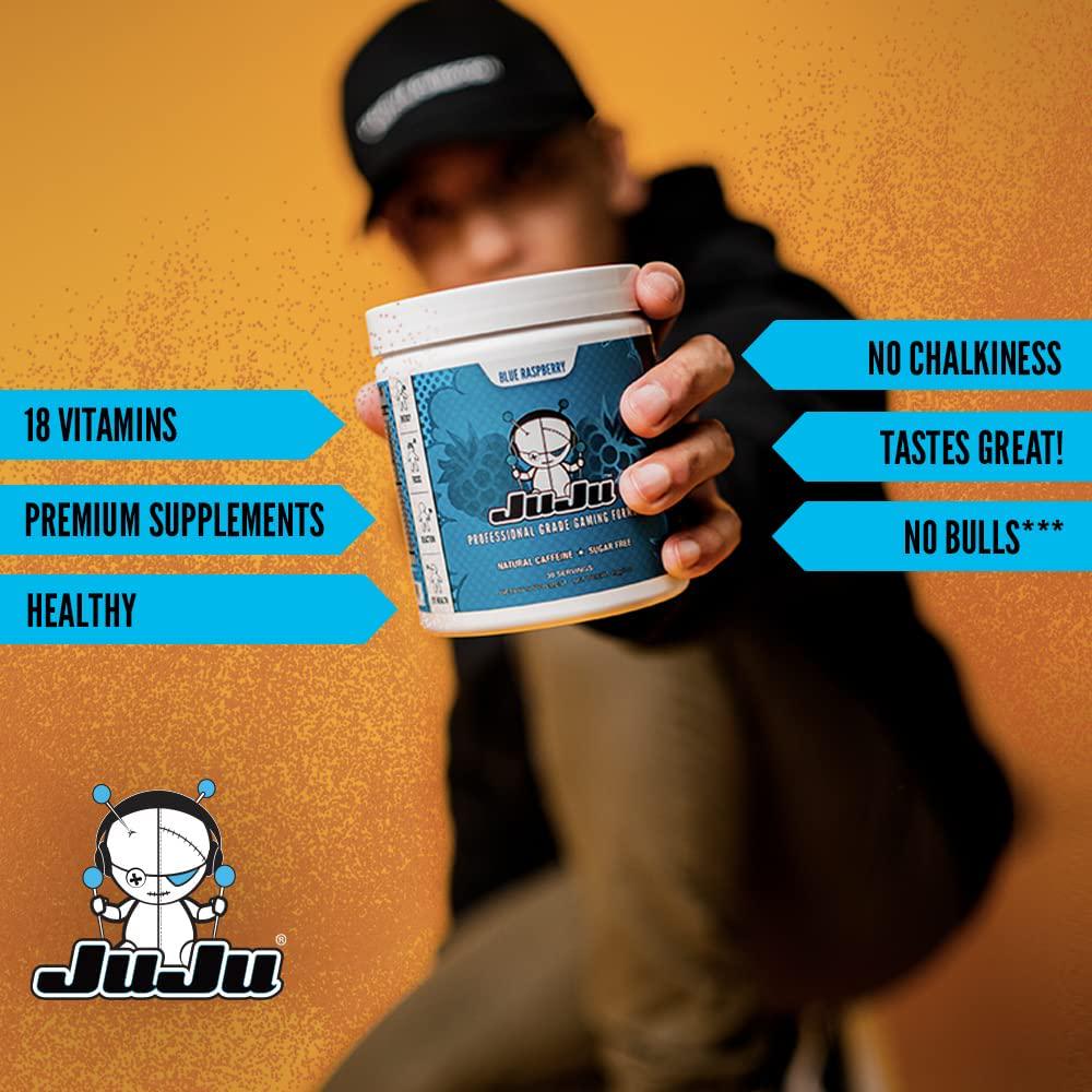 JuJu Gaming Energy Drink Horchata Mix - Energy Supplement Supports Focus, Endurance, Concentration, Eye Health. Natural Caffeine, Vitamins