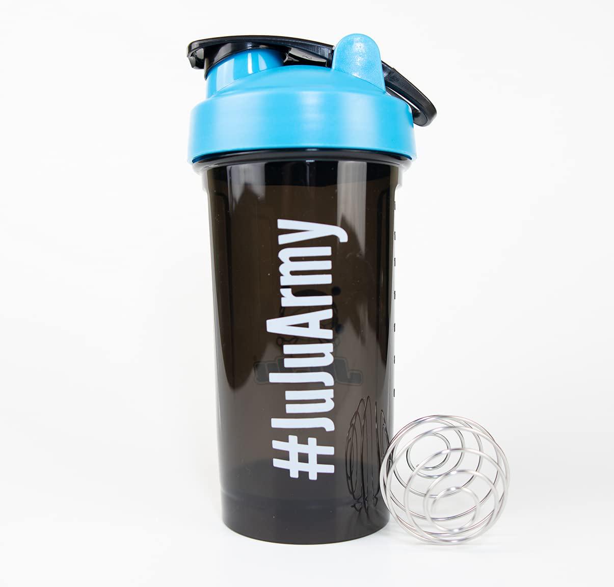 JuJu Shaker Cup for Energy Drinks, Protein Shakes, and Pre Workout, 18-Ounce, Black and Blue, BPA Free