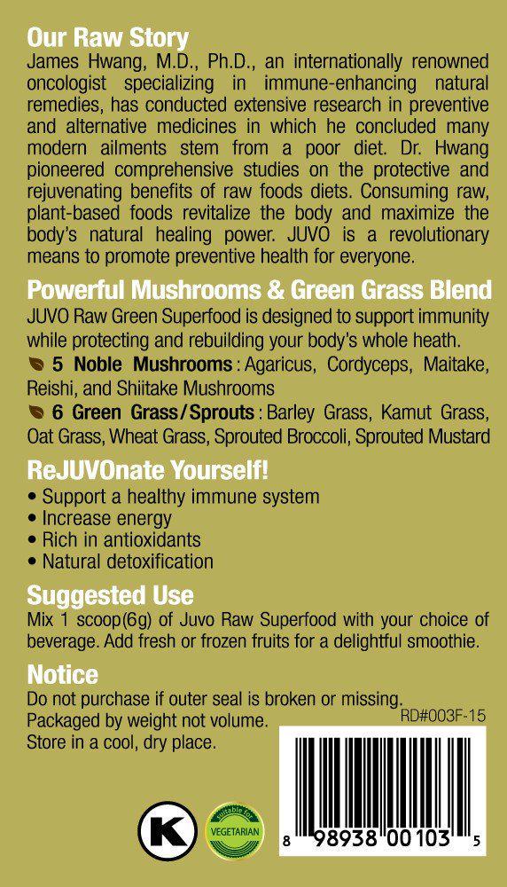 Juvo Raw Green Superfood, 12.7 Ounce, 60 servings, Vegan, Gluten Free, Non-GMO, Kosher