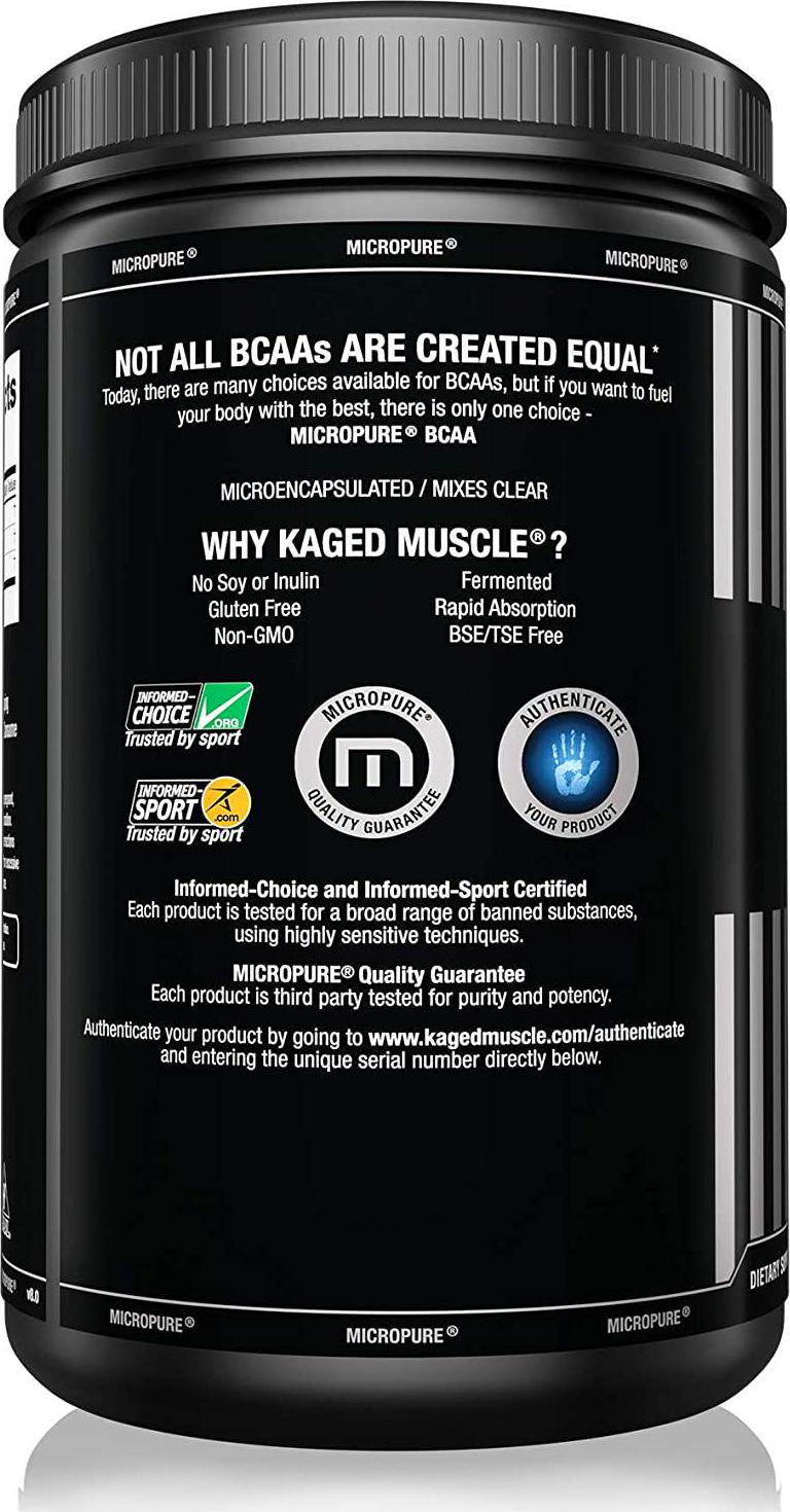 KAGED MUSCLE, Fermented BCAA Powder, Plant Based, Non-GMO, Supports Protein Synthesis, Vegan Friendly Branched Chain Amino Acids, Aminos, BCAAs, Unflavored, 72 Servings, 14.1 Ounce