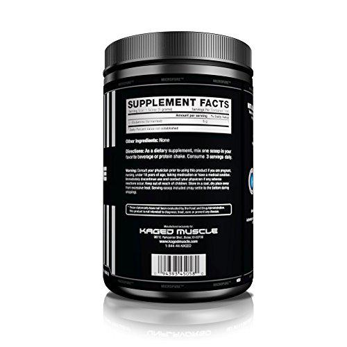 KAGED MUSCLE, L-Glutamine Powder 500 Gram, Vegan, Support Muscle Recovery, Post Workout, Glutamine, Banned-Substance Free, Unflavored, 100 Servings