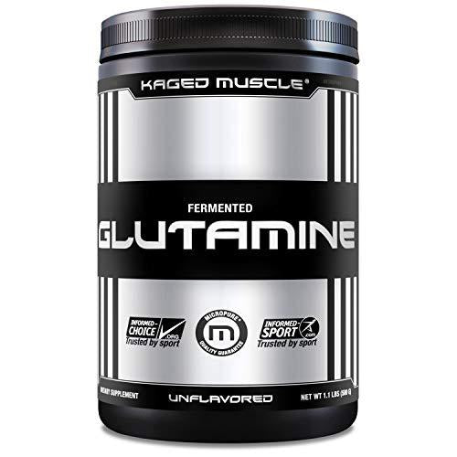 KAGED MUSCLE, L-Glutamine Powder 500 Gram, Vegan, Support Muscle Recovery, Post Workout, Glutamine, Banned-Substance Free, Unflavored, 100 Servings