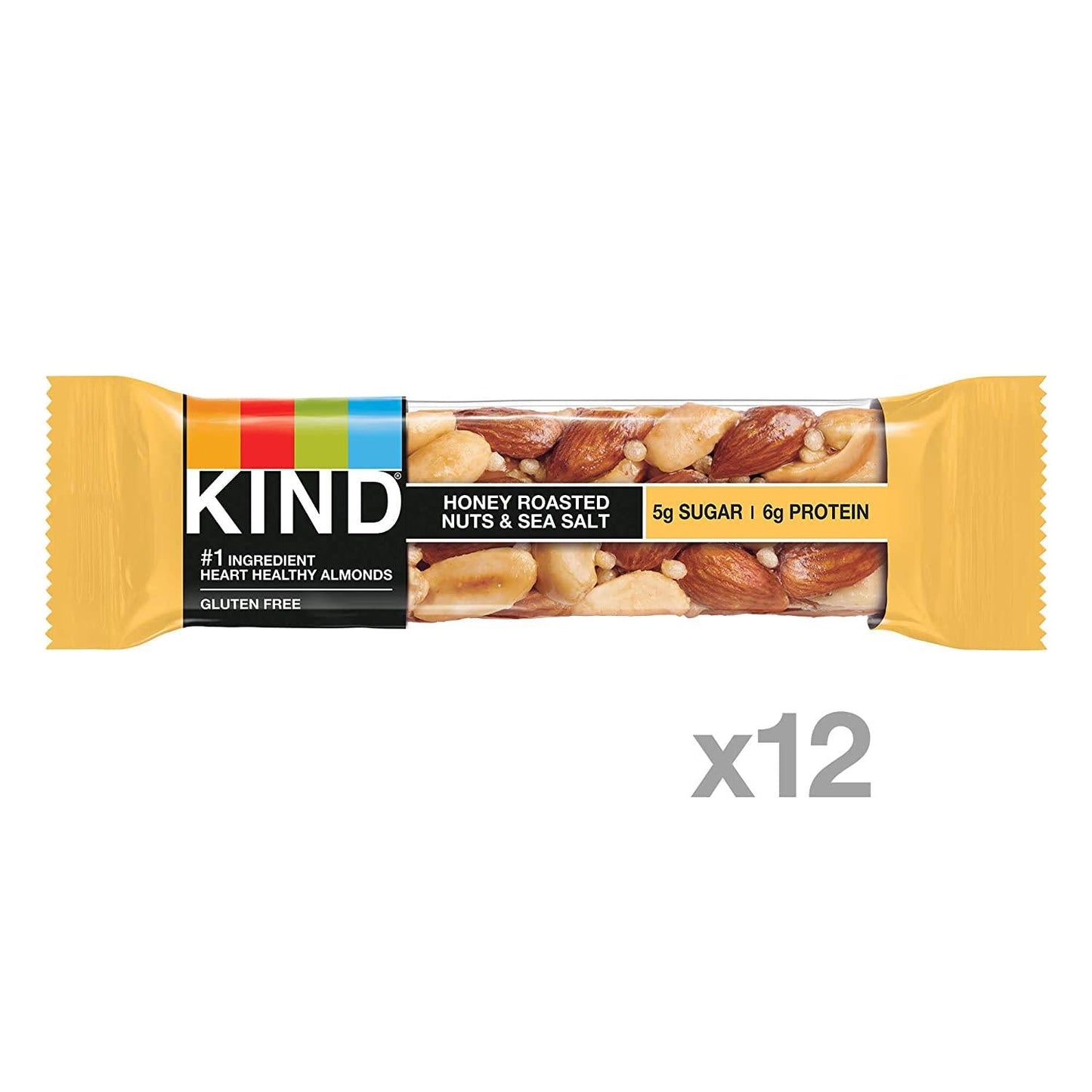 KIND Bars, Honey Roasted Nuts and Sea Salt, Gluten Free, Low Sugar, 1.4oz, 12 Count and Bars, Maple Glazed Pecan and Sea Salt, Gluten Free, Low Sugar, 1.4oz, 12 Count