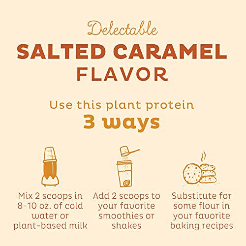 KOS Coffee Protein Powder - Salted Caramel Coffee Vegan Protein Powder - Keto, Organic, Dairy Free - 1.2 Pounds