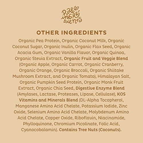 KOS Organic Plant Based Protein Powder, Vanilla - Delicious Vegan Protein Powder - Keto Friendly, Gluten Free, Dairy Free and Soy Free - 2.4 Pounds, 30 Servings