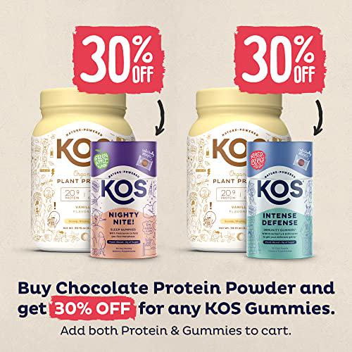 KOS Organic Plant Based Protein Powder, Vanilla - Delicious Vegan Protein Powder - Keto Friendly, Gluten Free, Dairy Free and Soy Free - 2.4 Pounds, 30 Servings