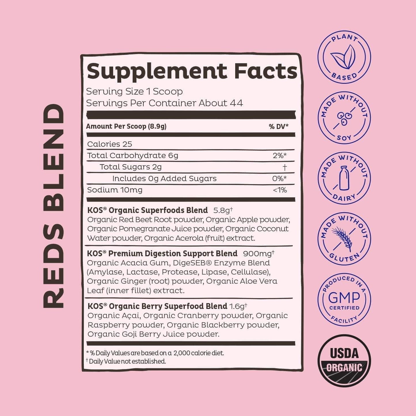 KOS PowerPlant Bundle (Organic Plant-Based Chocolate Protein Powder + Organic Reds Blend + Organic Greens Blend)