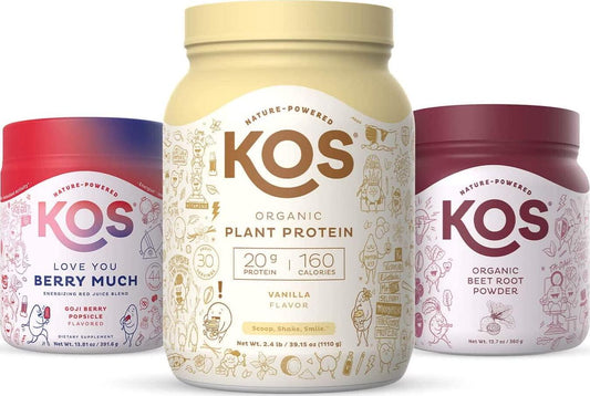 KOS Smart Heart Bundle (Plant-Based Vanilla Protein Powder + Organic Beet Root Powder + Organic Reds Blend)