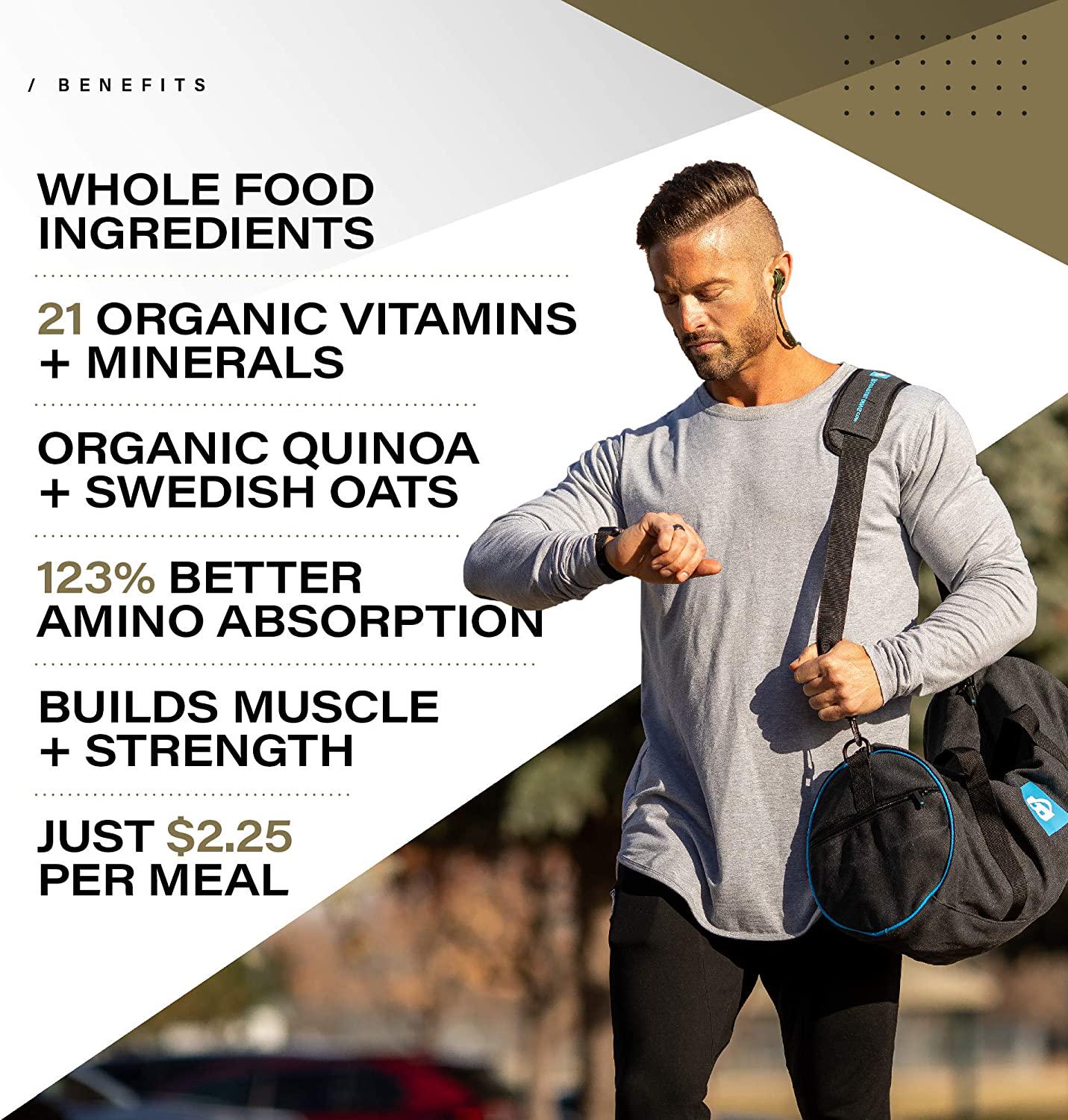 Kaged Muscle Clean Meal; Meal Replacement Shake with Whey Protein Isolate, Clean Carbs, MCT Oil Fats, Organic Vitamins and Minerals, Snickerdoodle, 20 Servings