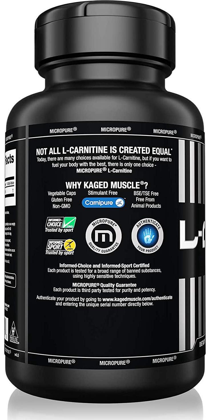 Kaged Muscle, Premium L-Carnitine 500 mg, Stimulant Free for Men and Women, Supports Recovery and reduction of post-workout markers of muscle stress and soreness, Carnitine, 250 Veggie Capsules
