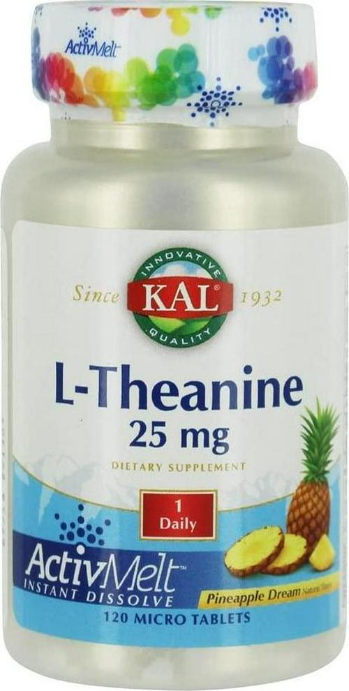 Kal 25 Mg L-theanine Tablets, Pineapple, 120 Count