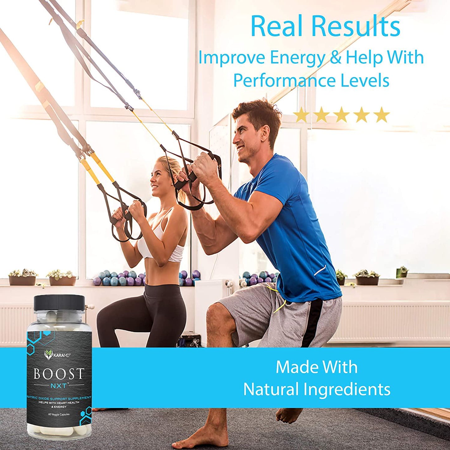 KaraMD Boost NXT | Doctor Formulated Nitric Oxide Booster Supplement Circulation and Blood Flow Enhancement for Improved Energy, Muscle Building and Heart Health, 30 Servings