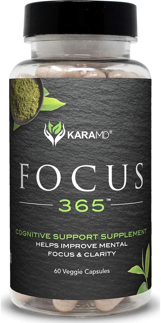 KaraMD Focus 365 | Doctor Formulated Natural and Non-GMO Enhanced Brain Support and Cognition Supplement for Men and Women | Neuro Booster Helps Improve Clarity, Memory and Concentration, 30 Servings