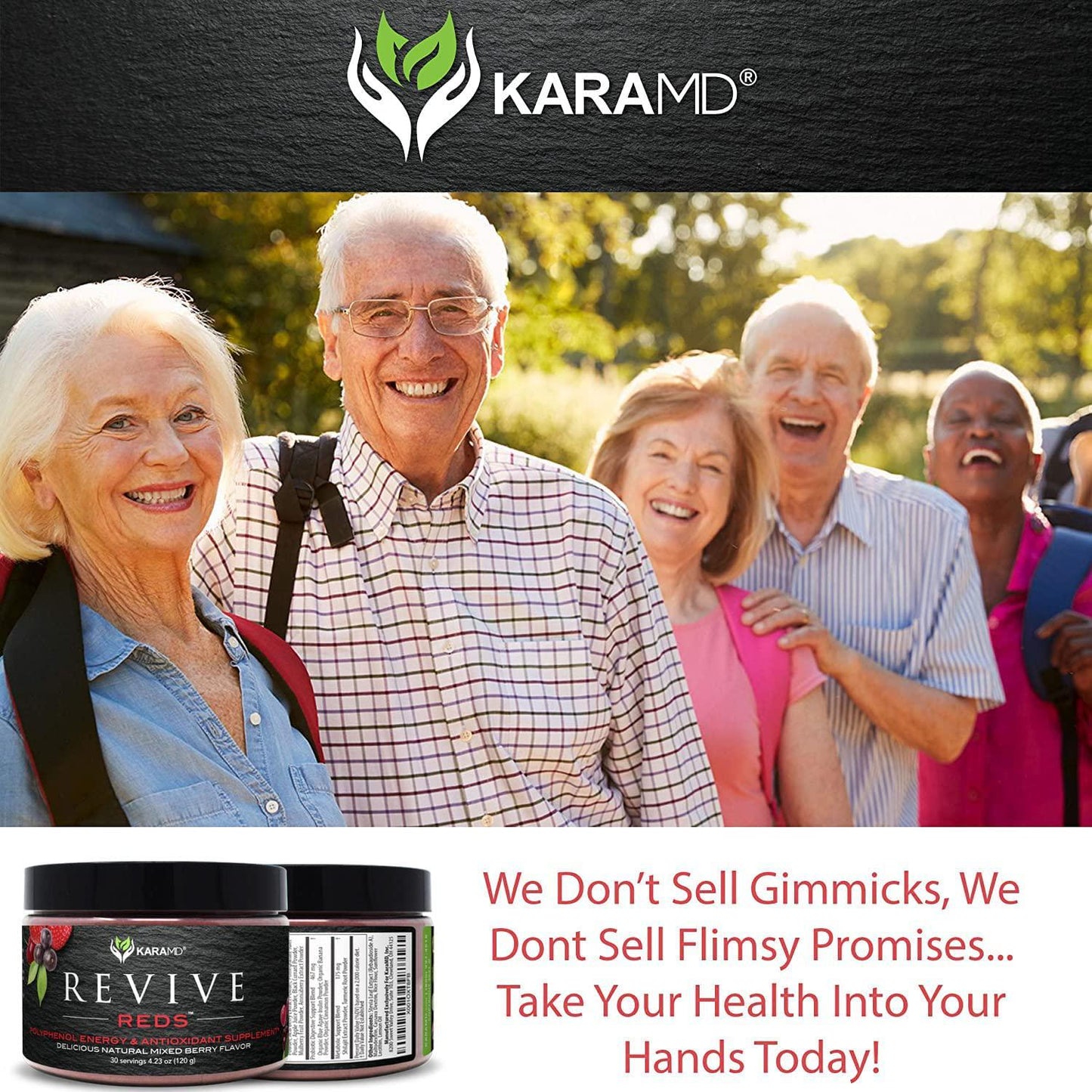 KaraMD Revive Reds | Dr Formulated Polyphenal Energy Booster Supplement | Natural and Non-GMO Superfoods Powder | Immune System Support and Complete Digestive Enzymes, 4 Multi-Unit Packs