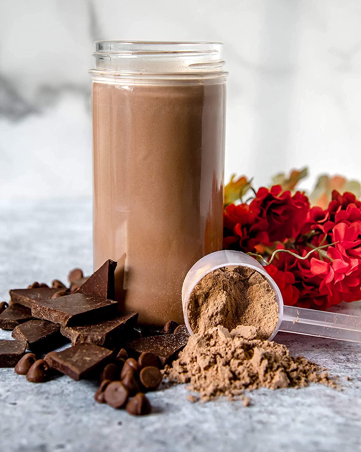 KetoLogic Keto Meal Replacement Shake Powder For Optimal Results + MCT Oil + Grass-Fed Whey - Perfectly Formulated Macros for Ketosis - 20 Servings - Chocolate