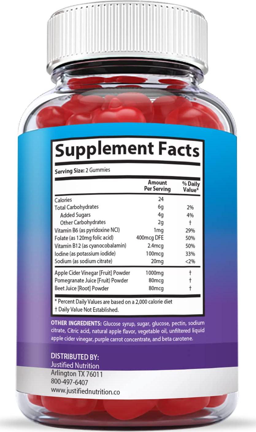 Keto Blast Gummies 1000MG ACV with Pomegranate Juice Beet Root B12 60 Gummys