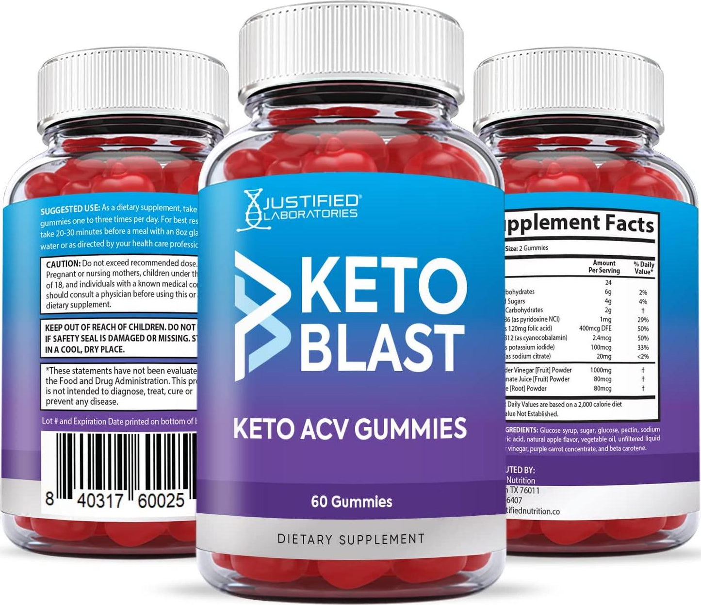 Keto Blast Gummies 1000MG ACV with Pomegranate Juice Beet Root B12 60 Gummys