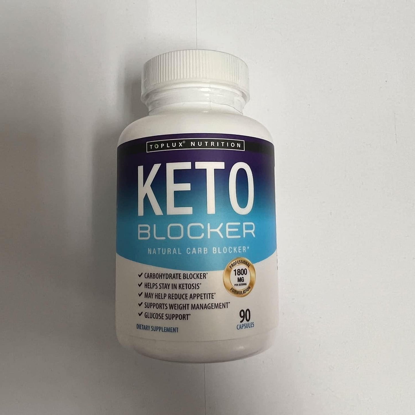 Keto Blocker Pills White Kidney Bean Extract - 1800 mg Natural Ketosis, Support Keto Diet, for Men Women, 90 Capsules, Toplux Supplement