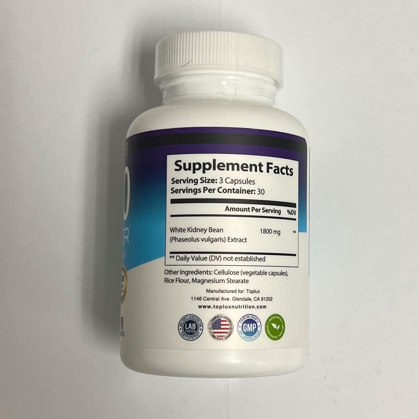 Keto Blocker Pills White Kidney Bean Extract - 1800 mg Natural Ketosis, Support Keto Diet, for Men Women, 90 Capsules, Toplux Supplement