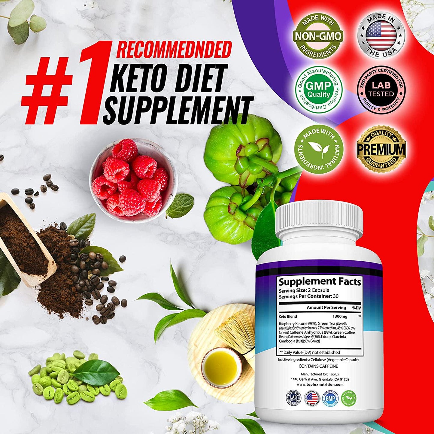 Keto Boost Diet Pills Ketosis Supplement - Natural Exogenous Keto Formula Support Energy and Focus, Advanced Ketones for Ketogenic Diet, Keto Diet Pills, for Men Women, Toplux Supplement
