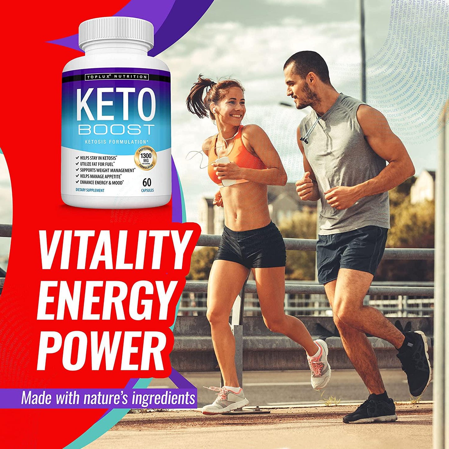 Keto Boost Diet Pills Ketosis Supplement - Natural Exogenous Keto Formula Support Energy and Focus, Advanced Ketones for Ketogenic Diet, Keto Diet Pills, for Men Women, Toplux Supplement