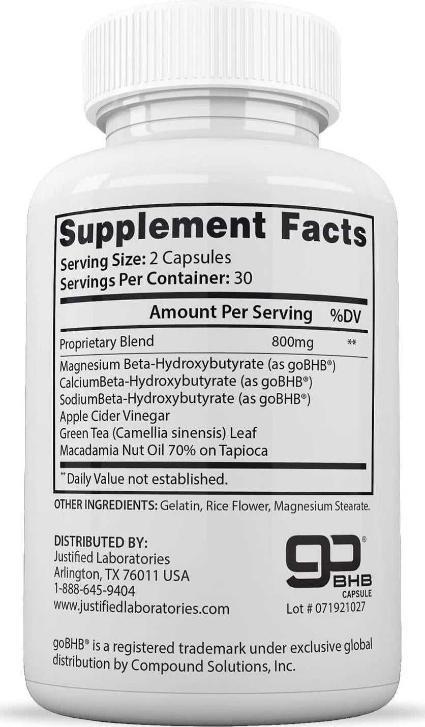 Keto Burn AM Pills Includes Apple Cider Vinegar goBHB Exogenous Ketones Advanced Ketogenic Supplement Ketosis Support for Men Women 60 Capsules