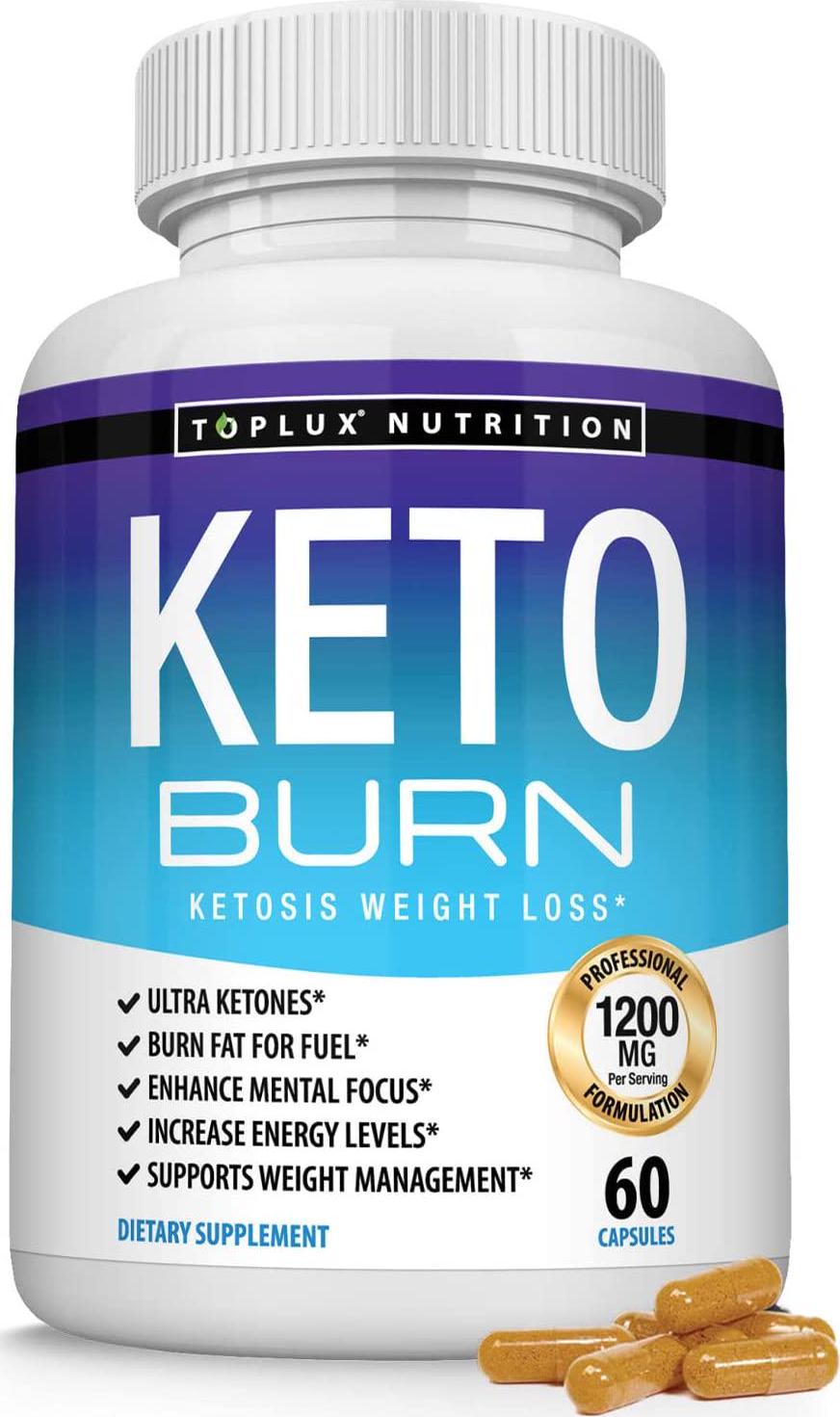Keto Burn Pills Ketosis Weight Loss - 1200 Mg Ultra Advanced Natural Ketogenic Fat Burner Using Ketone Diet Boost Energy Focus and Metabolism Appetite Suppressant Men Women 60 Capsules Toplux Supplement