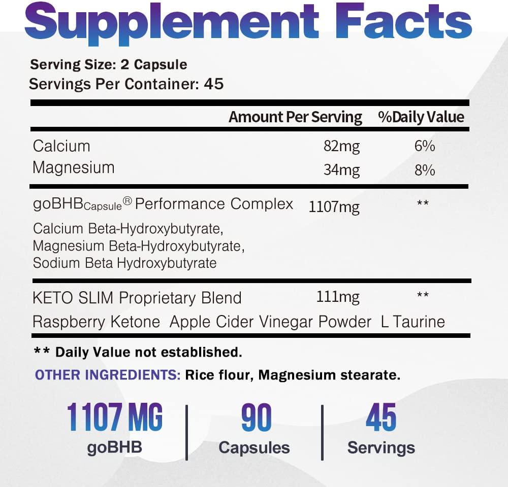 Keto Diet Pills-Fast Slim Pro for Easy ketosis 90 Capsules-Burn Fat Control Weight 4 in 1 Apple Cider Vinegar,Exogenous BHB Salt Supplement-Utilize Fat for Energy/Focus, Manage Cravings-Women Men