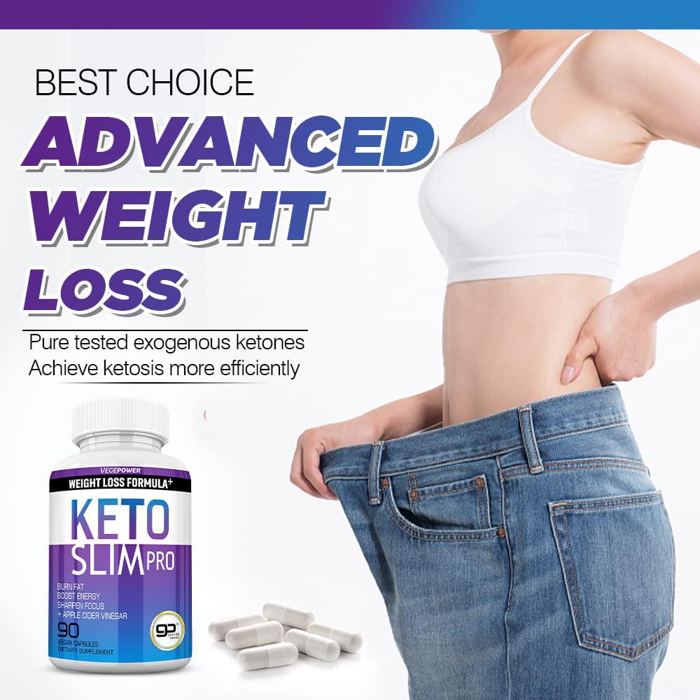 Keto Diet Pills-Fast Slim Pro for Easy ketosis 90 Capsules-Burn Fat Control Weight 4 in 1 Apple Cider Vinegar,Exogenous BHB Salt Supplement-Utilize Fat for Energy/Focus, Manage Cravings-Women Men