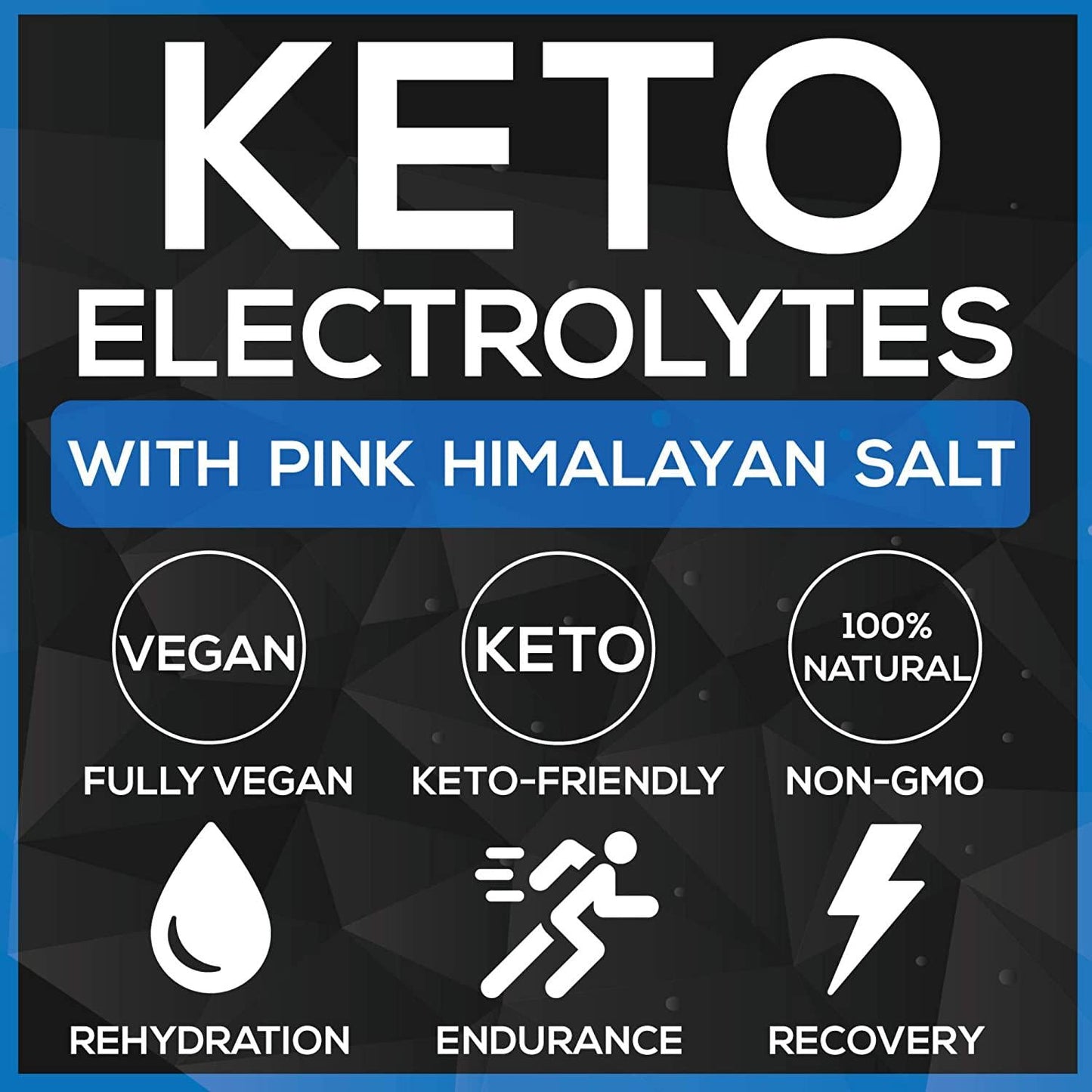 Keto Electrolytes - Keto Friendly Electrolyte Salt Tablets Supplement - 100 Electrolyte Pills