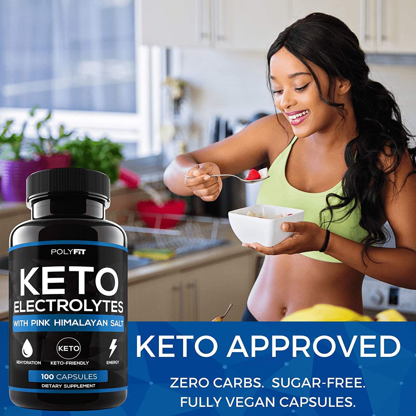 Keto Electrolytes - Keto Friendly Electrolyte Salt Tablets Supplement - 100 Electrolyte Pills