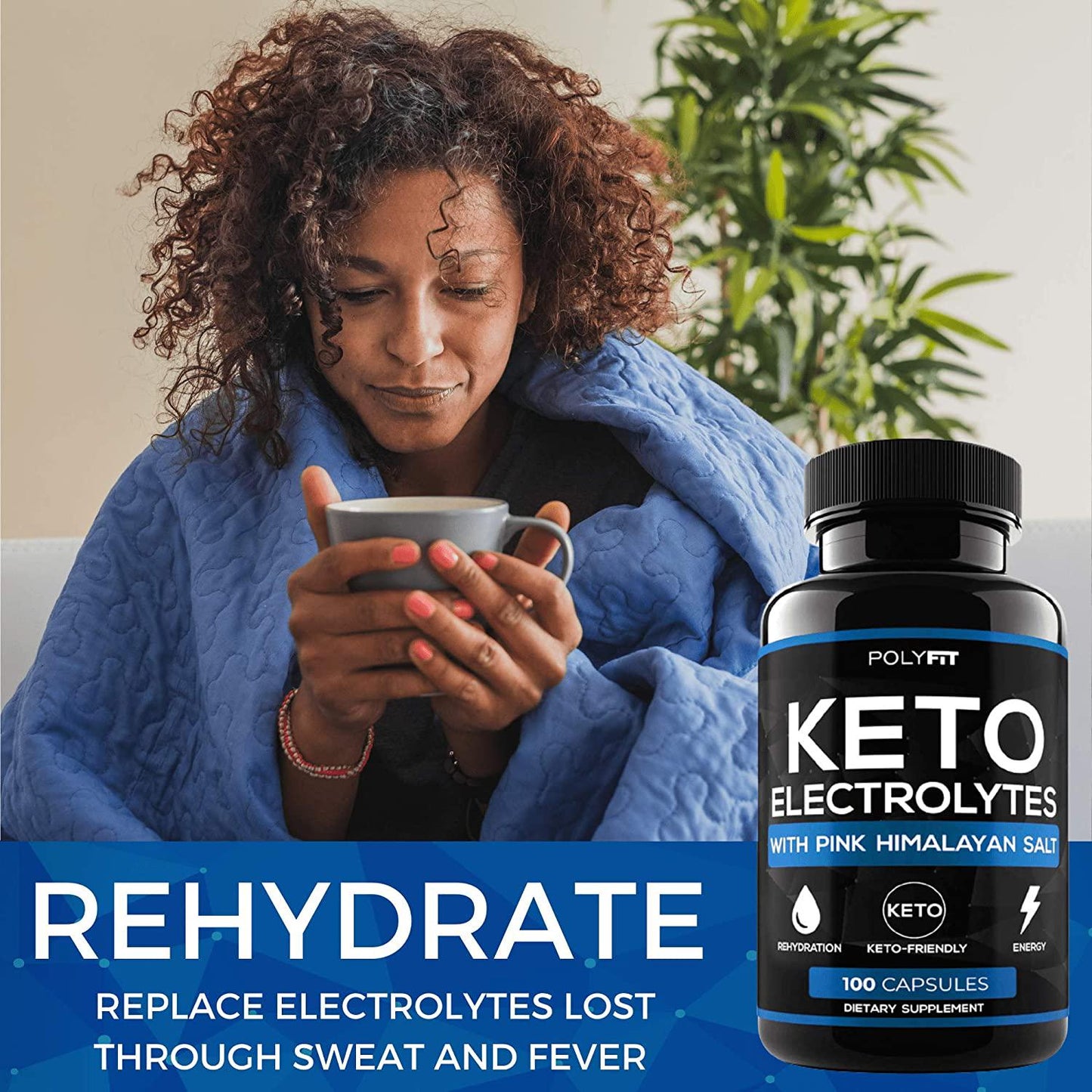 Keto Electrolytes - Keto Friendly Electrolyte Salt Tablets Supplement - 100 Electrolyte Pills
