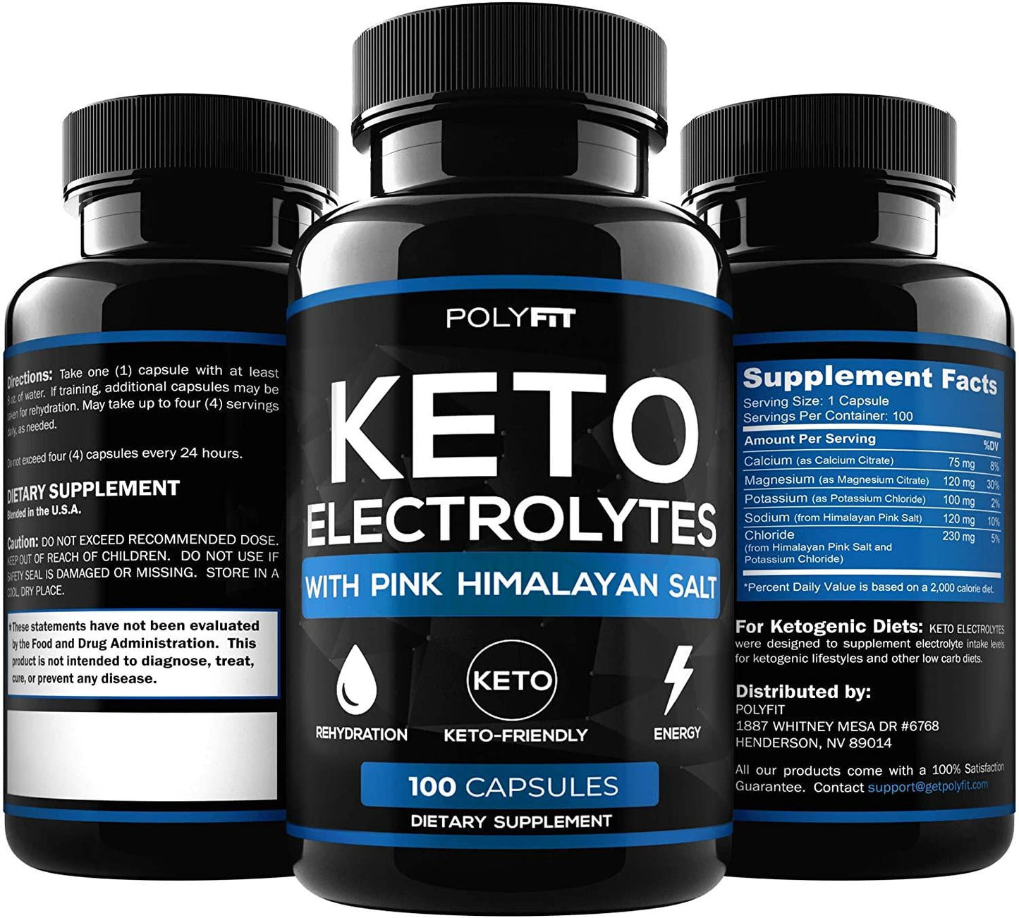 Keto Electrolytes - Keto Friendly Electrolyte Salt Tablets Supplement - 100 Electrolyte Pills