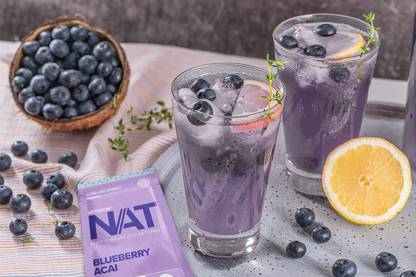 Keto//OS NATÂ Blueberry Acai Keto Supplements Charged - Exogenous Ketones - BHB Salts Ketogenic Supplement for Workout Energy Boost for Men and Women (20 Count)