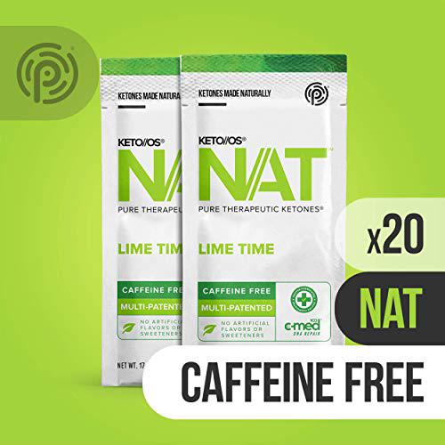 Keto//OS NAT Lime Time Keto Supplements Caffeine Free - Exogenous Ketones - BHB Salts Ketogenic Supplement for Workout Energy Boost for Men and Women (20 Count)
