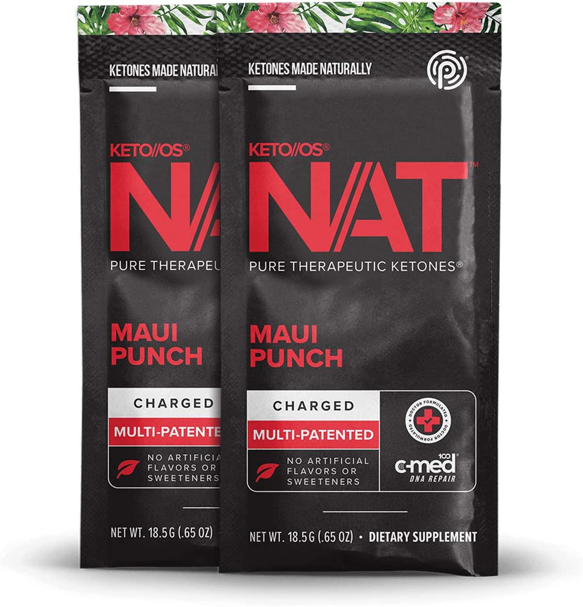 Keto//OS NATÂ Maui Punch Keto Supplements Charged - Exogenous Ketones - BHB Salts Ketogenic Supplement for Workout Energy Boost for Men and Women (20 Count)