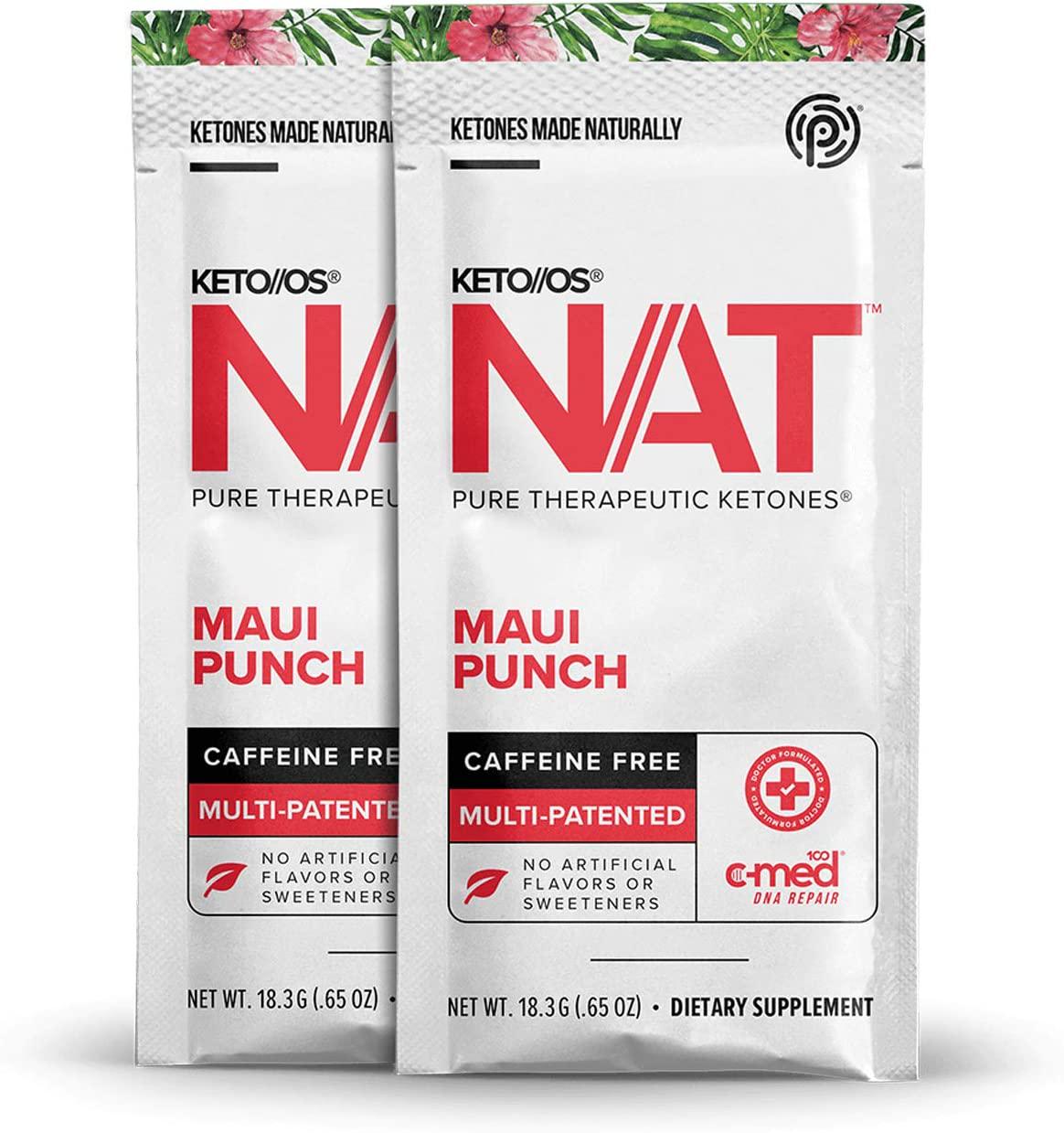 Keto//OS NAT Maui Punch Keto Supplements Caffeine Free - Exogenous Ketones - BHB Salts Ketogenic Supplement for Workout Energy Boost for Men and Women (20 Count)