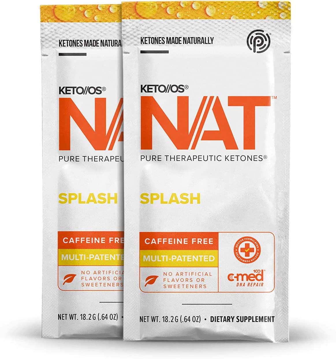 Keto//OS NATÂ Splash Keto Supplements Caffeine Free - Exogenous Ketones - BHB Salts Ketogenic Supplement for Workout Energy Boost for Men and Women (20 Count)