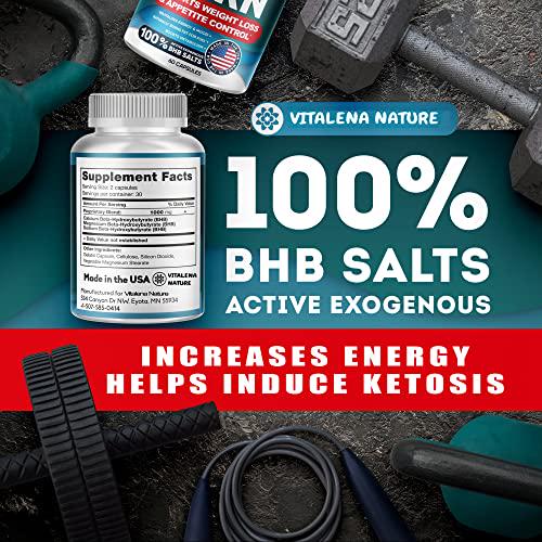 Keto Pills with Pure BHB Exogenous Ketones - Effective Keto Burn Made in USA - Advanced Keto Supplement for Ketosis Support - Keto Pills for Energy Boost - Keto BHB