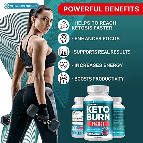 Keto Pills with Pure BHB Exogenous Ketones - Effective Keto Burn Made in USA - Advanced Keto Supplement for Ketosis Support - Keto Pills for Energy Boost - Keto BHB