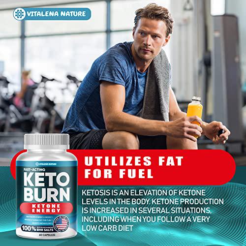 Keto Pills with Pure BHB Exogenous Ketones - Effective Keto Burn Made in USA - Advanced Keto Supplement for Ketosis Support - Keto Pills for Energy Boost - Keto BHB